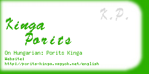 kinga porits business card